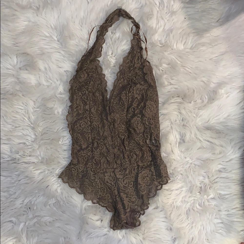 Brown lace one piece